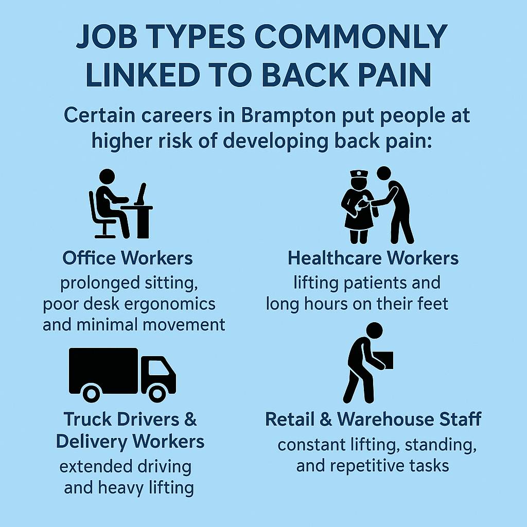 Job type commonly linked to back pain.